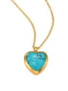 Gurhan Amulet Hue Turquoise Heart & 18-24k Yellow Gold Pendant Necklace