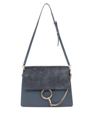 Chloe Faye Medium Suede & Leather Shoulder Bag