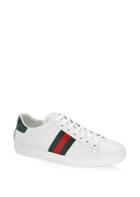 Gucci Leather Sneakers With Web Detail