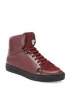 Versace Grecca Embroidered High-top Sneakers