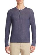 Saks Fifth Avenue Collection Modern Garment-dyed Henley