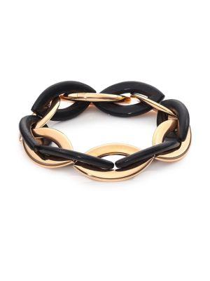 Vhernier Doppio Senso Ebony Wood & 18k Rose Gold Marquis Chain Bracelet