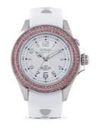 Kyboe Radiant Wonder Swarovski Crystal & Silicone Strap Watch/white