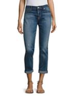 Hudson Riley Rolled Cropped Straight-leg Jeans
