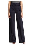 Theory High-waist Belted Pinstripe Pants