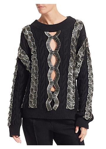Alexander Wang Safety Pin Cable Knit Sweater