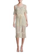 See By Chloe Cold-shoulder Crochet Dress
