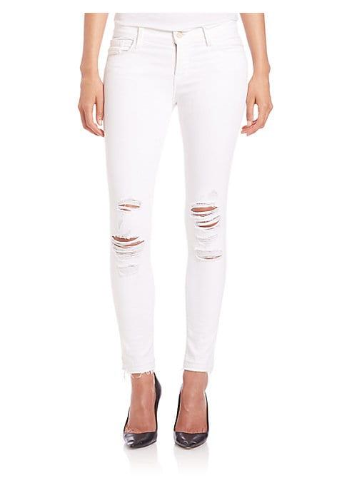 J Brand 9326 Distressed Low-rise Cropped Skinny Jeans