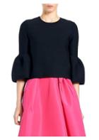 Carolina Herrera Knit Bell-sleeve Wool Top