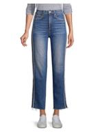 Paige Hoxton High-rise Ankle Straight Racing Stripe Jeans