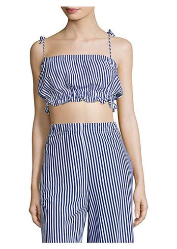 Mds Stripes Taylor Stripe Cropped Cotton Camisole