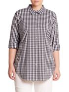 Lafayette 148 New York, Plus Size Paget Gingham Blouse