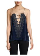 Cami Nyc Charlie Velvet Lace-up Camisole