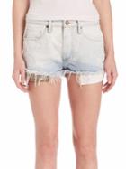 Tortoise Karoo Embroidered Floral Cutoff Shorts