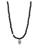 Sydney Evan 14k Black Rhodium-plated White Gold & Pave Diamond Skull And Ball Necklace