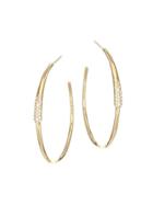 Ippolita Stardust 18k Yellow Gold & Diamond No.3 Pave Twisted Ribbon Hoop Earrings