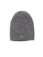 Lacoste Ribbed Wool Knit Beanie