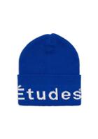 Etudes Blue Logo Intarsia Wool-blend Beanie