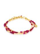 Gurhan Delicate Rain Ruby & 24k Yellow Gold Triple-strand Bracelet