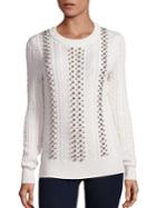 Michael Michael Kors Beaded Cable-knit Sweater