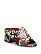 3.1 Phillip Lim Cube Studded Floral-print Crisscross Block Heel Mules