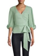 Prose & Poetry Alicia Bubble Sleeve Faux Wrap Top