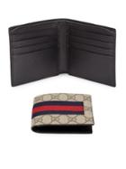 Gucci Gg Supreme Canvas Web Bi-fold Wallet