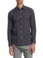 Canali Geometric Cotton Button-down Shirt