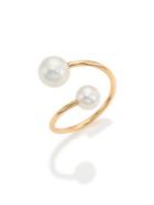 Zoe Chicco 6mm-8mm White Pearl & 14k Yellow Gold Bypass Ring