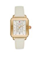 Michele Watches Deco Sport Goldtone Embossed Silicone Watch