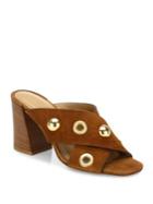 Michael Kors Collection Brianna Studded Suede Crisscross Mules