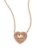 Michael Kors Logo Heart Pave Pendant Necklace