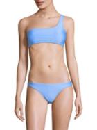 Milly Maglificio Ripa Italian Solid Swim One Shoulder Bikini Top