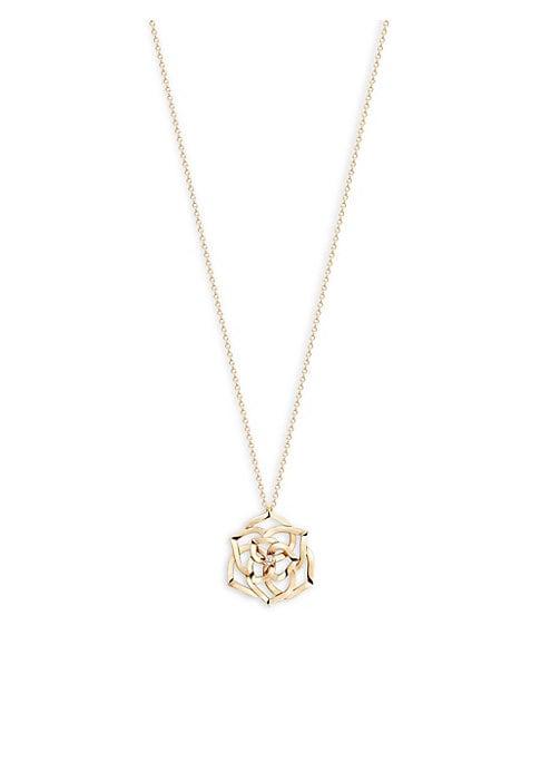 Piaget Rose Diamond & 18k Rose Gold Ajouree Pendant Necklace