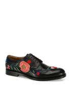Gucci Embroidered Leather Brogue Shoes