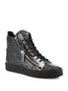 Giuseppe Zanotti Metallic Leather High-top Sneakers