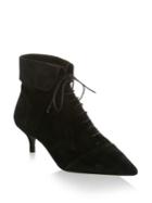 Tabitha Simmons Foldover Point Toe Suede Booties