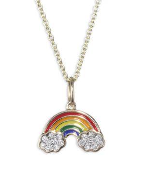 Sydney Evan Rainbow Diamond Pendant Necklace