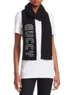 Gucci Knitted Wool Cable Sega? Font Scarf