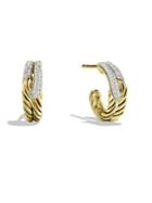 David Yurman Labyrinth Single-loop Earrings With Diamonds In Gold
