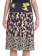 Marni Pleated Floral-print Skirt