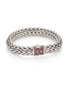John Hardy Classic Chain Red Sapphire & Sterling Silver Large Bracelet