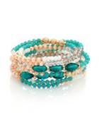 Abs By Allen Schwartz Jewelry Multi-bead Stretch Bracelets/set Of 9