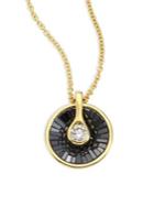Pleve Opus Black Diamond & 18k Yellow Gold Pendant Necklace