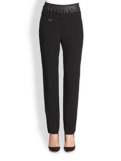 A.l.c. Elliot Leather-waist Straight-leg Pants
