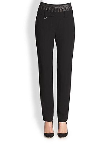 A.l.c. Elliot Leather-waist Straight-leg Pants