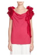 Givenchy Pleated Ruffle-sleeve Top