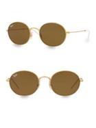 Ray-ban 53mm Solid Gold Oval Sunglasses