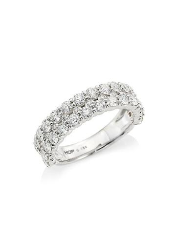 Hearts On Fire Classics 18k White Gold, Diamond & Crystal Double Band Ring