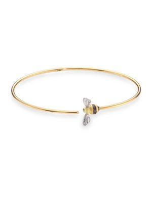 Annoushka Diamond & 18k Gold Bee Bangle Bracelet